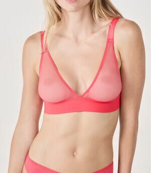 Etam 34B PURE MESH PLUS Wireless Triangle Bra Tulle NWT